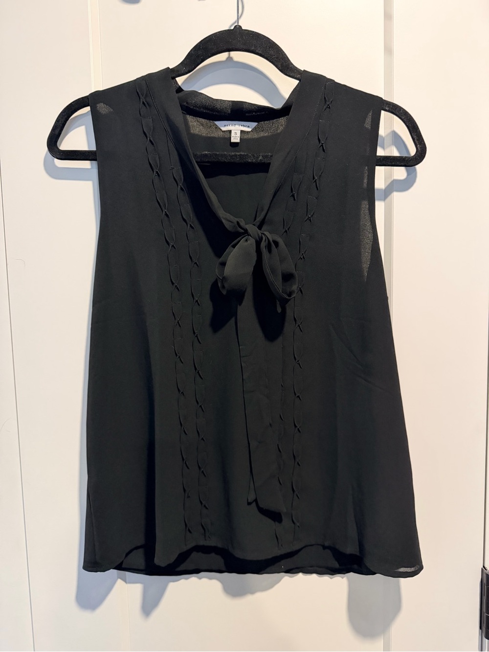 Naked Zebra Black Sleeveless Blouse